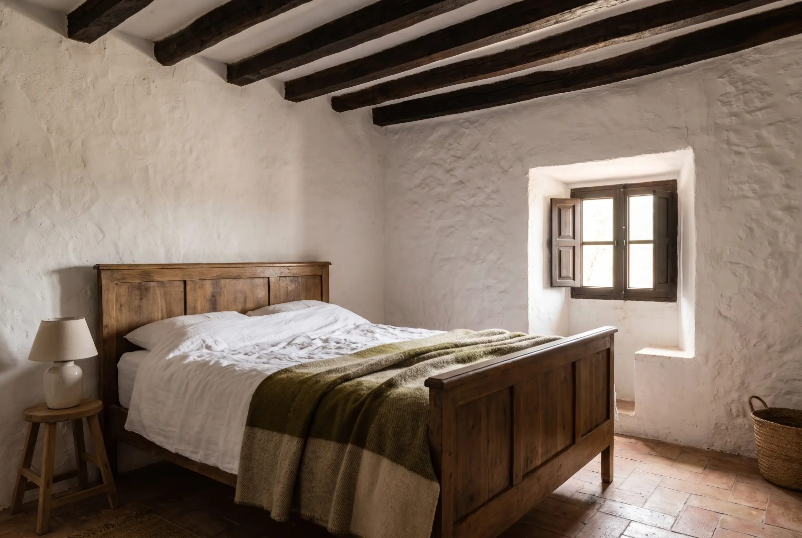 Bedroom with beams