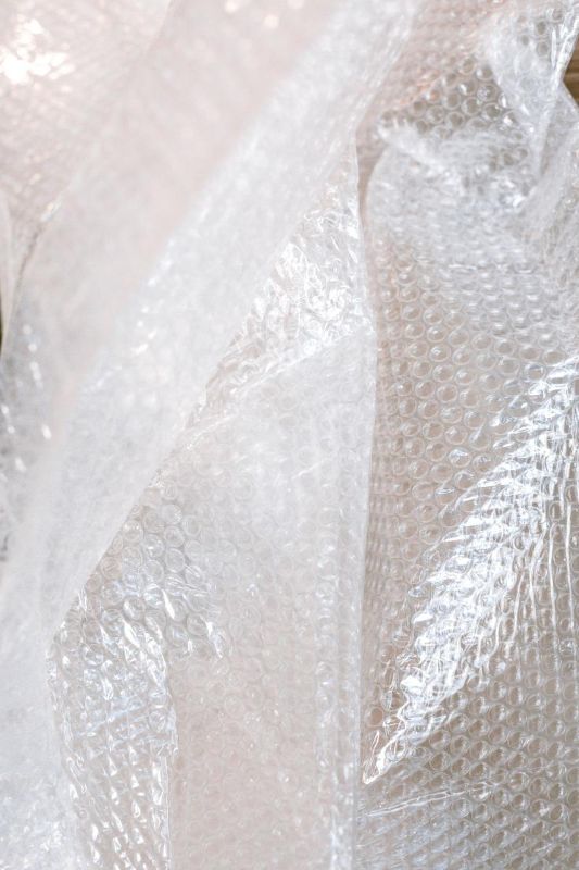 Bubble wrap on a light surface