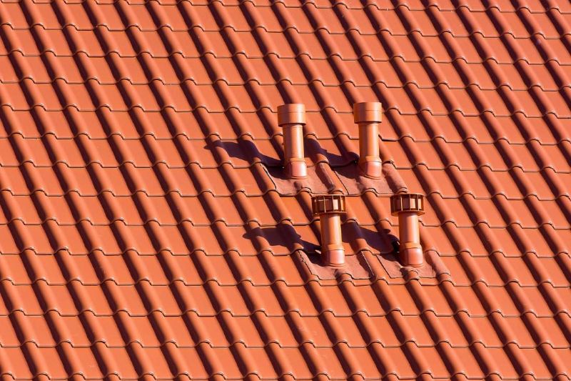 Red tiles with three vent outlets
