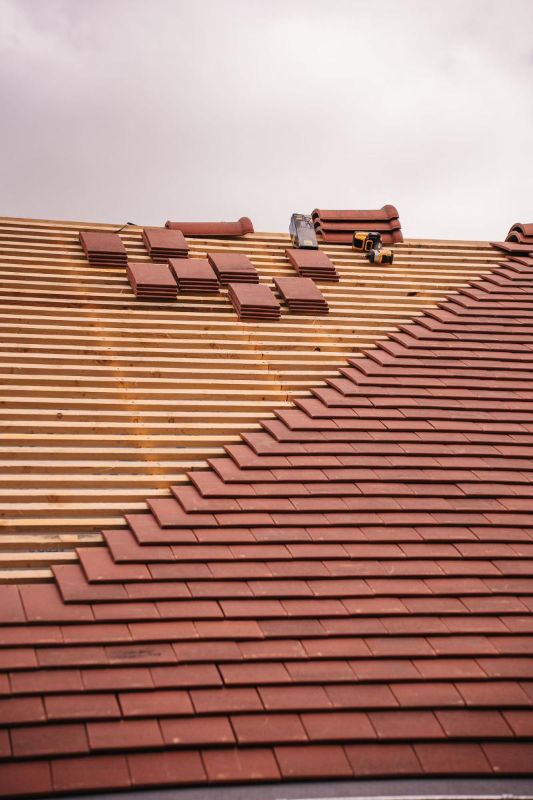Colocación de tejas de terracota